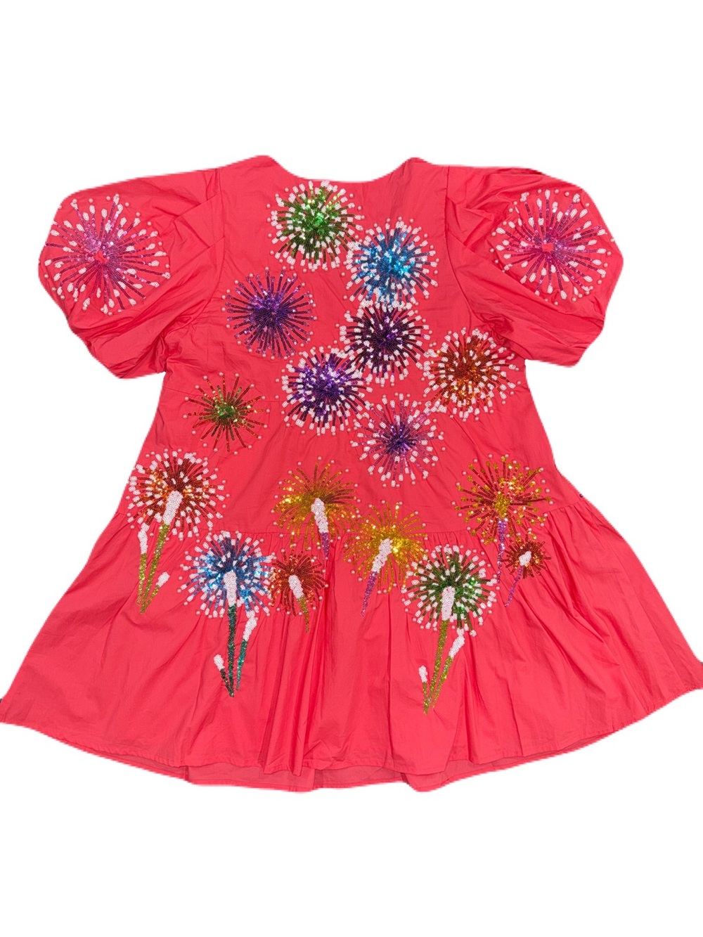 Queen of Sparkle Pink Firework Back Dress Size S Maximalist Festive Party Sequin - Picture 4 of 12